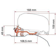 Fiamma F80/F65 Adapter Ducato Low Profile >06 Black 98655Z150 - Fiamma wall installation adapters enabling secure awning mounting across different vehicle types - My Fiamma