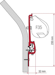 Fiamma F35 Adapter Eriba Touring 98655Z009 - Fiamma wall installation adapters enabling secure awning mounting across different vehicle types - My Fiamma
