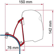 Fiamma F43 Bracket for VW T5/T6 Transporter Lift Roof LHD - Deep Black - Fiamma wall installation adapters enabling secure awning mounting across different vehicle types - My Fiamma