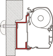 Fiamma F45 F70 Awning Adaptor 350cm Bracket for Eura Mobil Karmann 98655-764 - Fiamma wall installation adapters enabling secure awning mounting across different vehicle types - My Fiamma