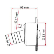 Fiamma Water Filler Cap White (94715-011) - Fiamma wall installation adapters enabling secure awning mounting across different vehicle types - My Fiamma