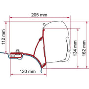 Fiamma VW T5/T6 Transporter Brackets for F45 Awning RHD - Deep Black - Fiamma wall installation adapters enabling secure awning mounting across different vehicle types - My Fiamma