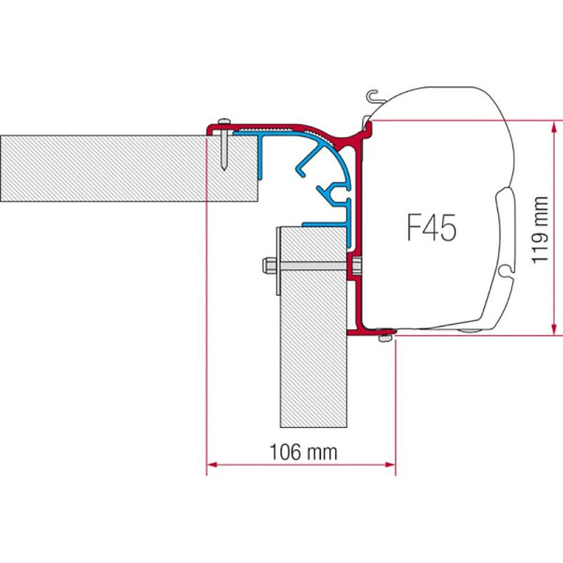 Fiamma Adapter Brackets Bailey Pegasus Mk1 for F45 F70 Awning 98655-879 - Fiamma wall installation adapters enabling secure awning mounting across different vehicle types - My Fiamma