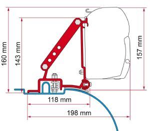 Fiamma F45S Adapter Kit Fiat Ducato After 06/2006 98655-755 - Fiamma wall installation adapters enabling secure awning mounting across different vehicle types - My Fiamma