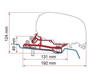 Fiamma F80/F65 Adapter Ford Transit L3 H3 (320Cm) 98655Z145 - Fiamma wall installation adapters enabling secure awning mounting across different vehicle types - My Fiamma