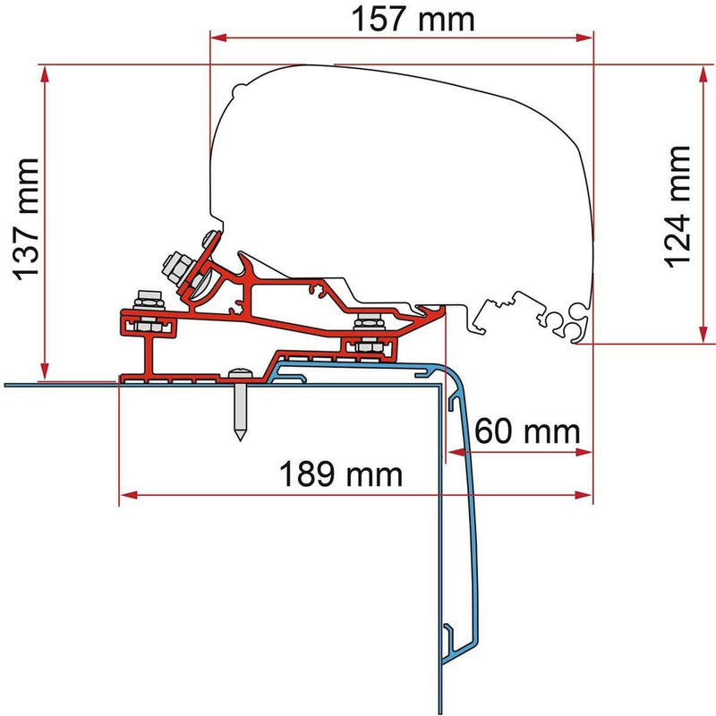 Fiamma F80 Adapter Kit for Rapido C55I C86I Motorhomes (98655Z138) - Fiamma wall installation adapters enabling secure awning mounting across different vehicle types - My Fiamma