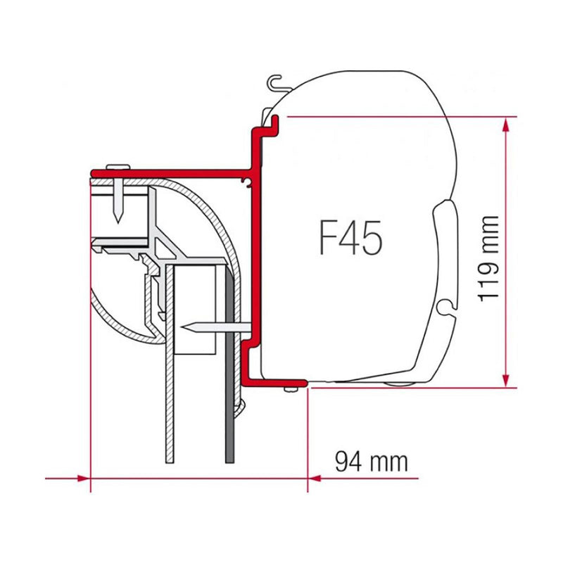Fiamma Kit for Pilote Explorer (98655-729) - Fiamma wall installation adapters enabling secure awning mounting across different vehicle types - My Fiamma