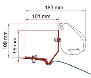 Fiamma F35 Adapter Kit Vw Caddy Maxi Deep Black 98655Z096 - Fiamma wall installation adapters enabling secure awning mounting across different vehicle types - My Fiamma
