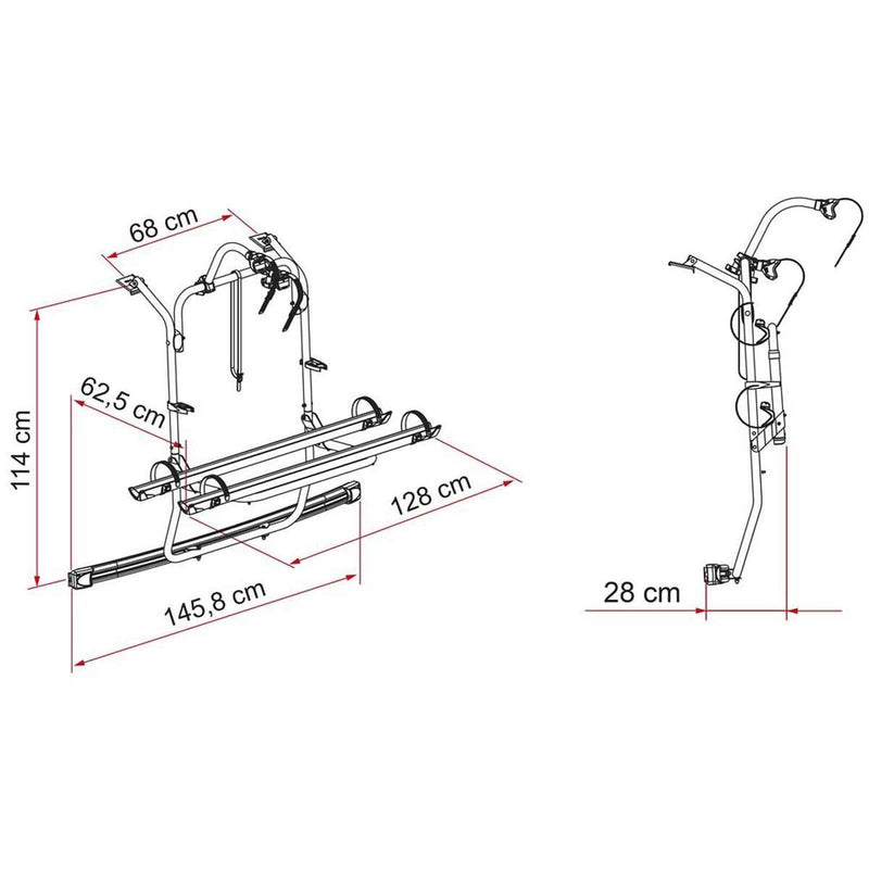 Fiamma Carry-Bike PSA Deep Black (02096-28A) - Fiamma wall installation adapters enabling secure awning mounting across different vehicle types - My Fiamma