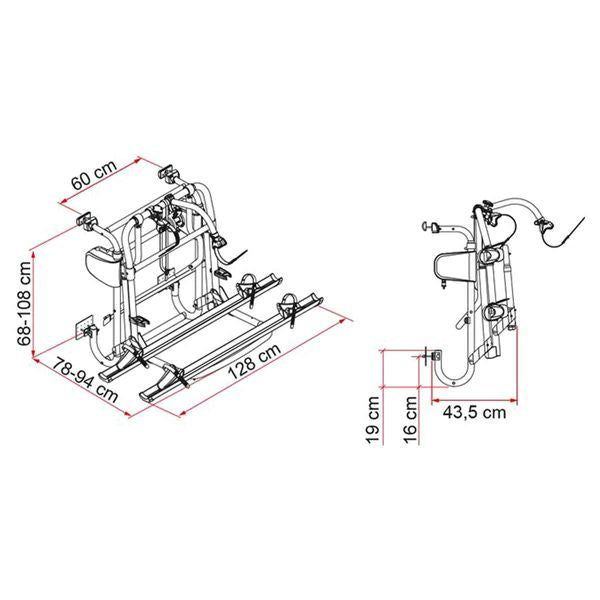Fiamma Carry-Bike Lift 77 (02096-44-) - Fiamma wall installation adapters enabling secure awning mounting across different vehicle types - My Fiamma
