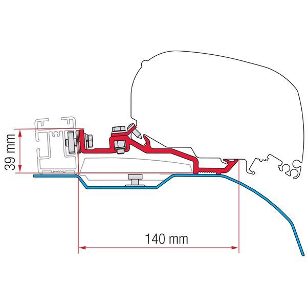 Fiamma Kit for Smart Clamp System Ducato F80S (98655Z097) - Fiamma wall installation adapters enabling secure awning mounting across different vehicle types - My Fiamma