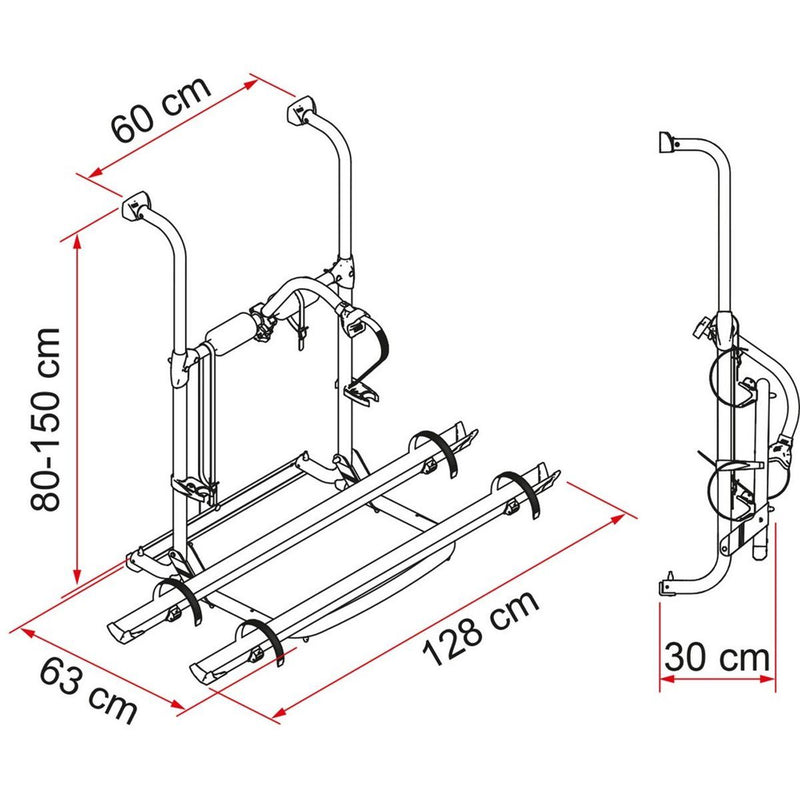 Fiamma Motorhome Carry Bike UL Black 2 Cycle Carrier - Fiamma wall installation adapters enabling secure awning mounting across different vehicle types - My Fiamma