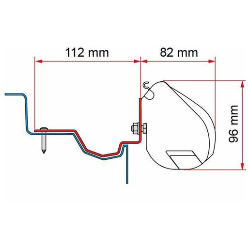 Fiamma Kit Ford Custom Groupe Radido Deep Black for F35 - Fiamma wall installation adapters enabling secure awning mounting across different vehicle types - My Fiamma