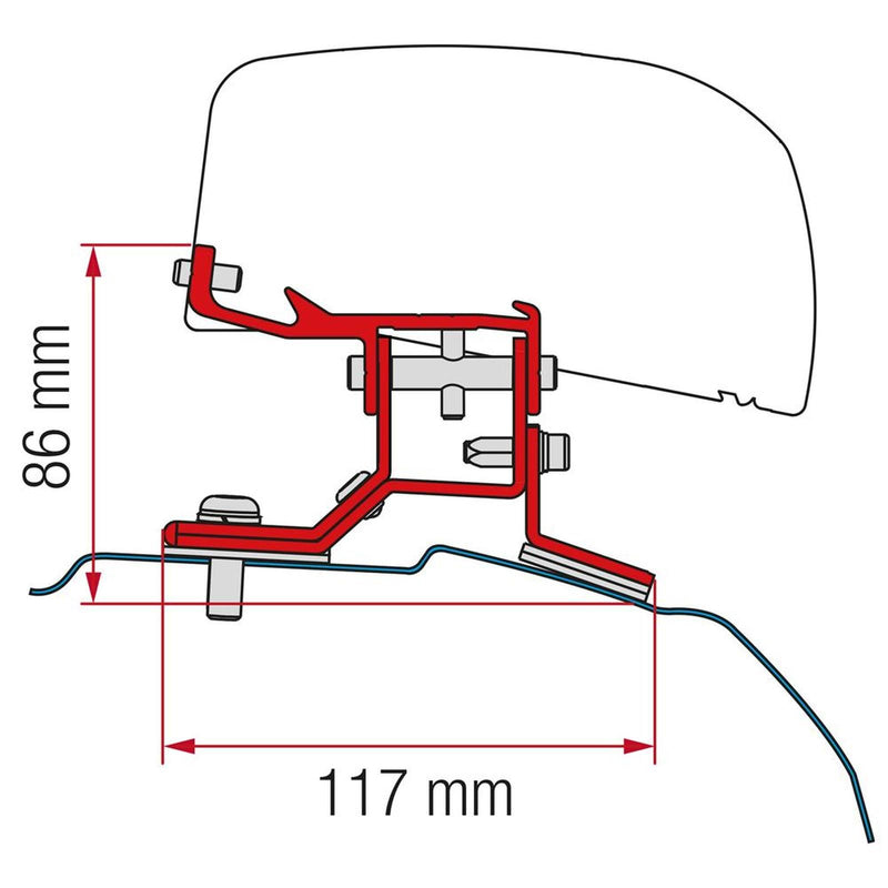 Fiamma Kit for Ford Custom (98655Z044) - Fiamma wall installation adapters enabling secure awning mounting across different vehicle types - My Fiamma