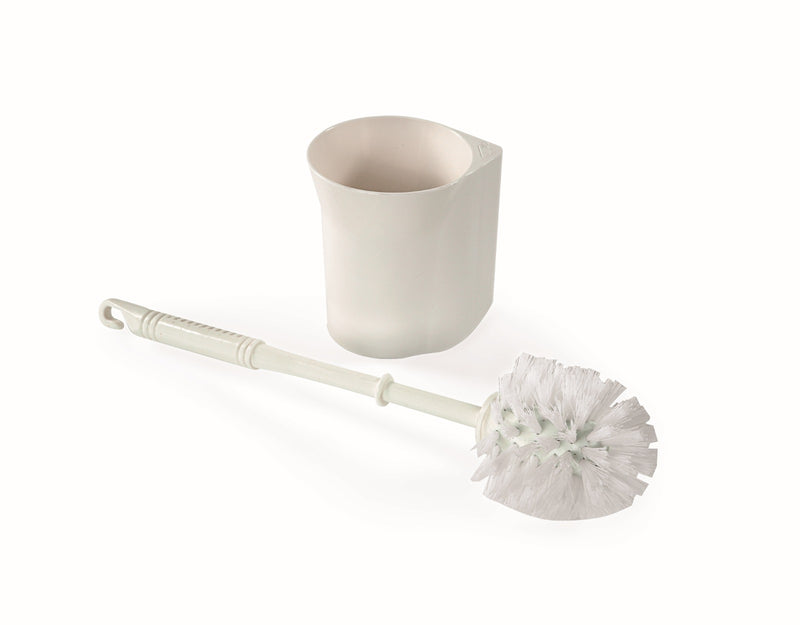 Fiamma Toilet Brush Pro - Compact Brush & Holder for Caravan/Motorhome Bathrooms - White - Fiamma toilet and hygiene products for caravans offering clean, practical sanitation solutions on the road - My Fiamma