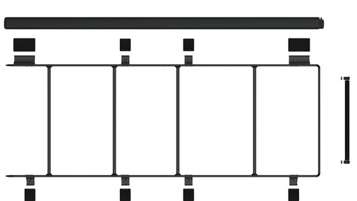 Roof Rail Ducato Deep Black (H2, L1–L3, 12kg) - Fiamma roof rails and accessories enabling secure mounting of storage boxes and travel gear - My Fiamma