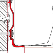 Fiamma Adapter Hymer 2016 400 (98655Z062) - Fiamma wall installation adapters enabling secure awning mounting across different vehicle types - My Fiamma