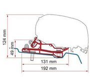 Fiamma F80/F65 Adapter Ford Transit H3 400 98655Z108 - Fiamma wall installation adapters enabling secure awning mounting across different vehicle types - My Fiamma