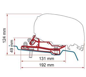 Fiamma F80/F65 Adapter Ford Transit H3 400 98655Z108 - Fiamma wall installation adapters enabling secure awning mounting across different vehicle types - My Fiamma