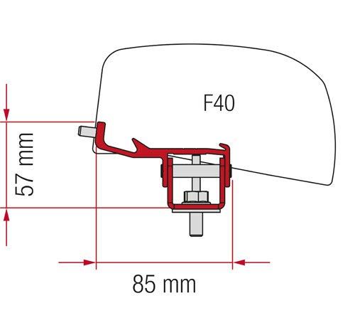 Fiamma F40 Van Adapter Kit Nissan Nv350 98655Z041 - Fiamma wall installation adapters enabling secure awning mounting across different vehicle types - My Fiamma