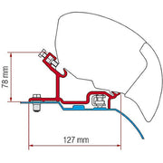 Fiamma Adapter Bracket Kit for Ducato / Jumper / Boxer H3 After 06 - Fiamma wall installation adapters enabling secure awning mounting across different vehicle types - My Fiamma