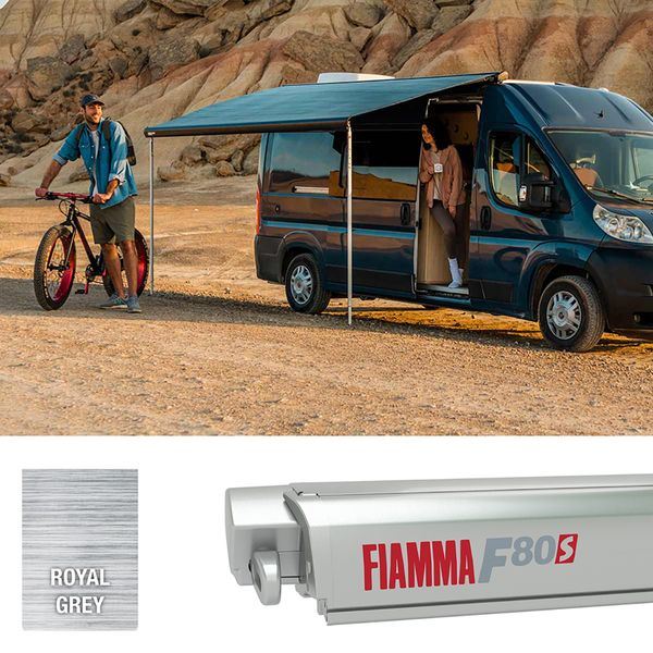 Fiamma F80s 400 Awning Titanium - Royal Grey Fabric (07832E01R) - Fiamma wall installation adapters enabling secure awning mounting across different vehicle types - My Fiamma