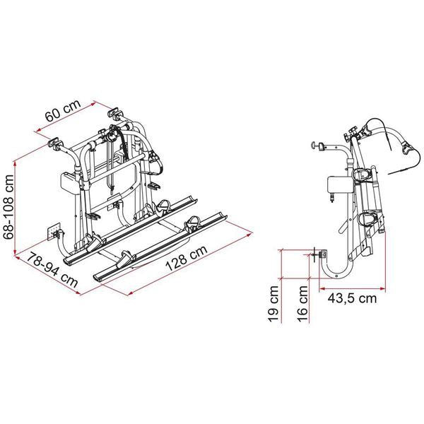 Fiamma Carry-Bike Lift 77 (02096-43-) - Fiamma wall installation adapters enabling secure awning mounting across different vehicle types - My Fiamma