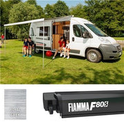 Fiamma F80S 370 Awning Deep Black Case Royal Grey Fabric Motorhome Caravan Van - Fiamma wall installation adapters enabling secure awning mounting across different vehicle types - My Fiamma