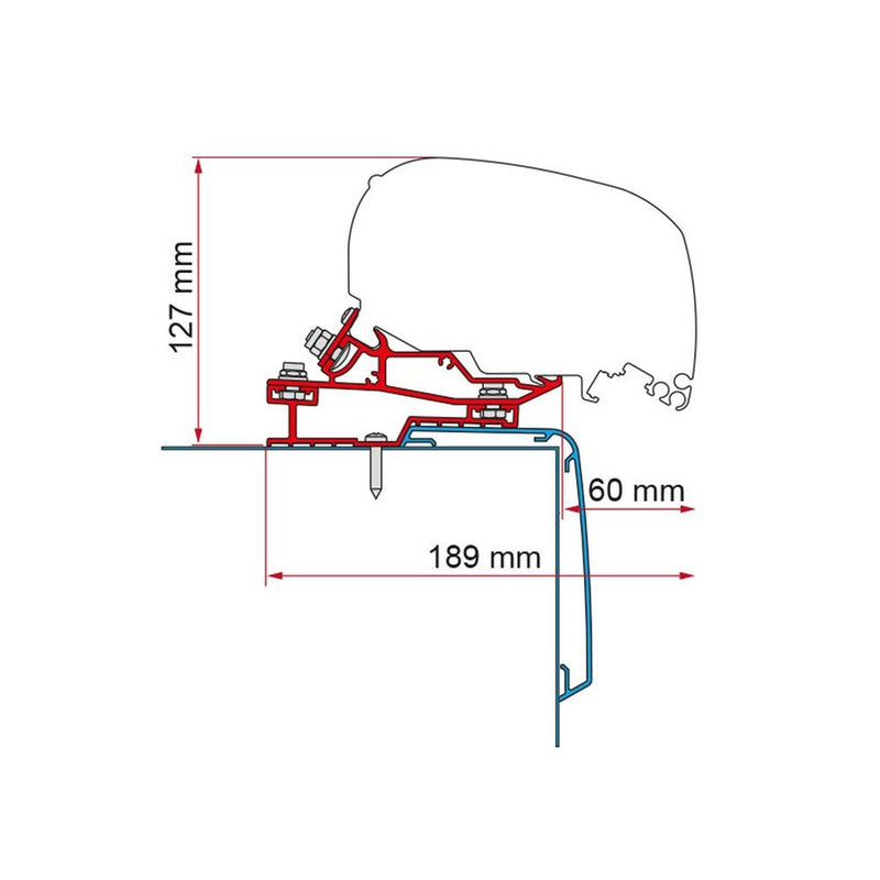 Fiamma Adapter Kit Rapido C Line 450 (98655Z123) - Fiamma wall installation adapters enabling secure awning mounting across different vehicle types - My Fiamma
