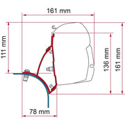 Fiamma F45 Bracket for VW T5/T6 Transporter Lift Roof LHD - Deep Black - Fiamma wall installation adapters enabling secure awning mounting across different vehicle types - My Fiamma