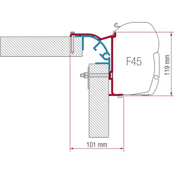 Fiamma F45 Adapter Kit Bailey Mk2 98655-946 - Fiamma wall installation adapters enabling secure awning mounting across different vehicle types - My Fiamma