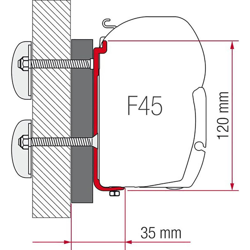 Fiamma Kit for Dethleffs Globus (98655-730) - Fiamma wall installation adapters enabling secure awning mounting across different vehicle types - My Fiamma