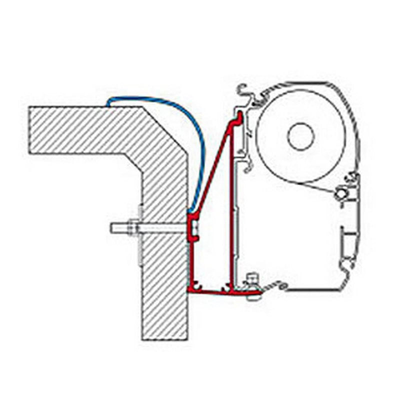 Fiamma 400cm Adapter Bracket Fiat Rapido Serie 6 for F45 F70 Awning 98655-896 - Fiamma wall installation adapters enabling secure awning mounting across different vehicle types - My Fiamma