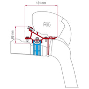 Fiamma F80/F65 Adapter Kit Vw Crafter >17 With Roof Rail 98655Z036 - Fiamma wall installation adapters enabling secure awning mounting across different vehicle types - My Fiamma