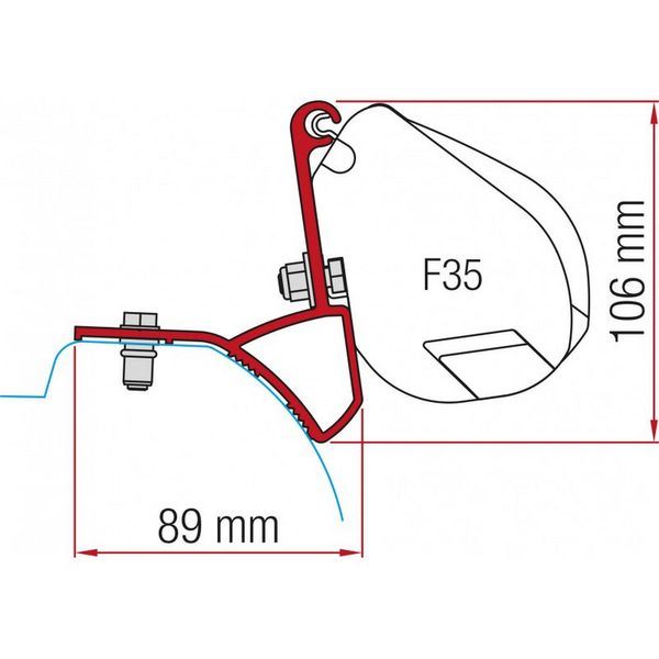 Fiamma F35 Adapter Kit Renault Traffic/Vauxhall Vivaro 98655Z020 - Fiamma wall installation adapters enabling secure awning mounting across different vehicle types - My Fiamma