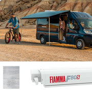 Fiamma Polar White F80S 425 Royal Grey Fabric (07830F01R) Winch Handle Wall Mounted - Fiamma wall installation adapters enabling secure awning mounting across different vehicle types - My Fiamma