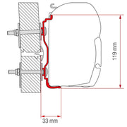 Fiamma Adapter Hymer 2016 400 (98655Z062) - Fiamma wall installation adapters enabling secure awning mounting across different vehicle types - My Fiamma