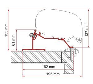 Fiamma F80/F65 Adapter Kit Caravan Roof 320 98655Z068 - Fiamma wall installation adapters enabling secure awning mounting across different vehicle types - My Fiamma