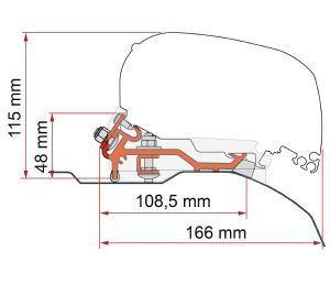 Fiamma F80/F65 Adapter Ducato H2 - L4 >06 98655Z148 - Fiamma wall installation adapters enabling secure awning mounting across different vehicle types - My Fiamma