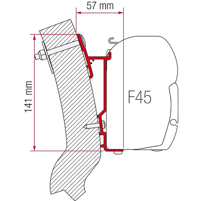 Fiamma Adapter Wingamm Oasi 350 (98655-931) - Fiamma wall installation adapters enabling secure awning mounting across different vehicle types - My Fiamma