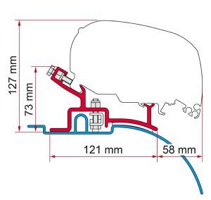 Fiamma F80/F65 Adapter Kit Fiat Ducato < 06/2006 98655-373 - Fiamma wall installation adapters enabling secure awning mounting across different vehicle types - My Fiamma