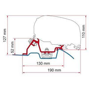 Fiamma F80/F65 Adapter Kit Mercedes Sprinter Roof Rail 98655-772 - Fiamma wall installation adapters enabling secure awning mounting across different vehicle types - My Fiamma