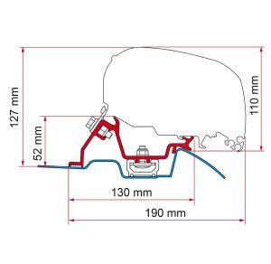 Fiamma F80/F65 Adapter Kit Mercedes Sprinter Roof Rail 98655-772 - Fiamma wall installation adapters enabling secure awning mounting across different vehicle types - My Fiamma