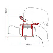 Kit VW Crafter H3/L3 - Deep Black - RHD - Fiamma wall installation adapters enabling secure awning mounting across different vehicle types - My Fiamma