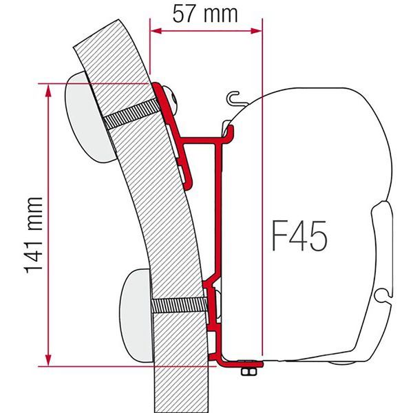 Fiamma Adapter Hymer Klasse 4.0m (98655-249) - Fiamma wall installation adapters enabling secure awning mounting across different vehicle types - My Fiamma
