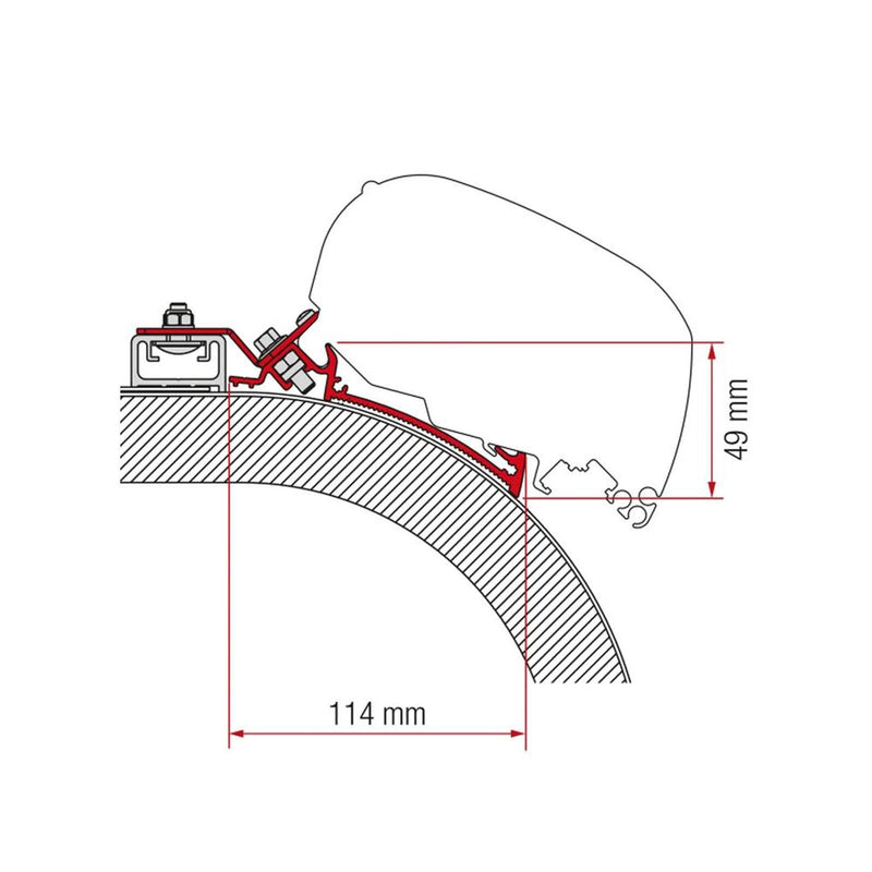 Fiamma Adapter Kit Rapido Distinction 550 (98655Z124) - Fiamma wall installation adapters enabling secure awning mounting across different vehicle types - My Fiamma