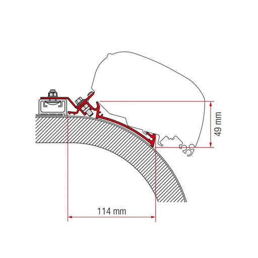 Fiamma Adapter Kit Rapido Distinction 550 (98655Z124) - Fiamma wall installation adapters enabling secure awning mounting across different vehicle types - My Fiamma