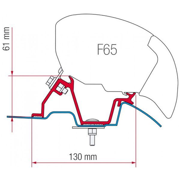 Fiamma F80/F65 Adapter Kit Mercedes Sprinter High Roof Uk 98655-889 - Fiamma wall installation adapters enabling secure awning mounting across different vehicle types - My Fiamma