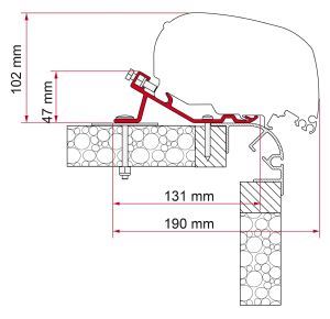 Fiamma F80/F65 Adapter Bailey 98655-939 - Fiamma wall installation adapters enabling secure awning mounting across different vehicle types - My Fiamma