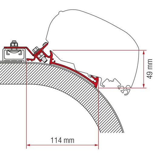 Fiamma Adapter Rapido Distinction 400 (98655Z080) - Fiamma wall installation adapters enabling secure awning mounting across different vehicle types - My Fiamma